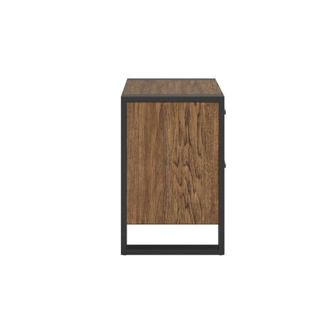 Brown Engineered Wood 2 - Drawer Urban Industrial Nightstand - Driftwood - Omega Lifestyles