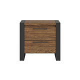 Brown Engineered Wood 2 - Drawer Urban Industrial Nightstand - Driftwood - Omega Lifestyles