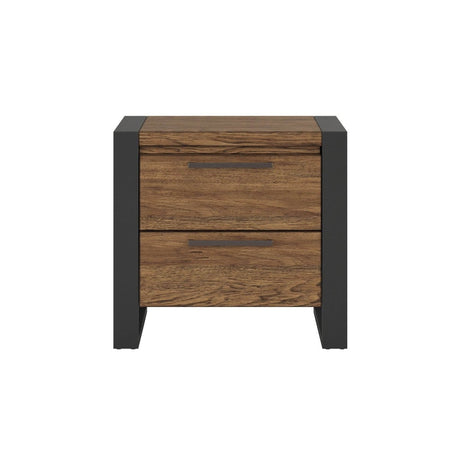 Brown Engineered Wood 2 - Drawer Urban Industrial Nightstand - Driftwood - Omega Lifestyles