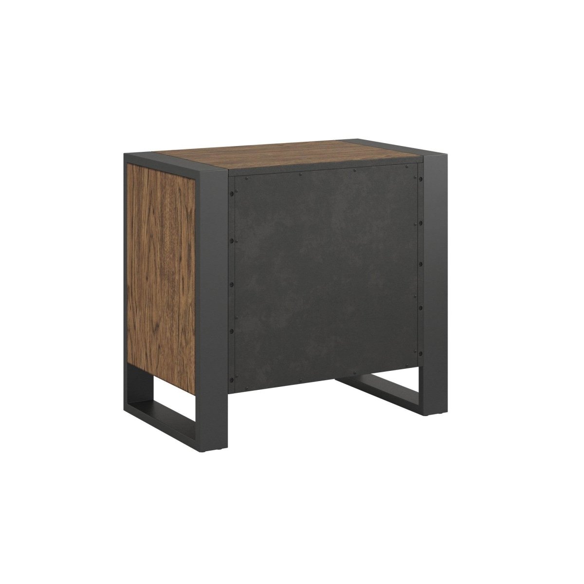 Brown Engineered Wood 2 - Drawer Urban Industrial Nightstand - Driftwood - Omega Lifestyles