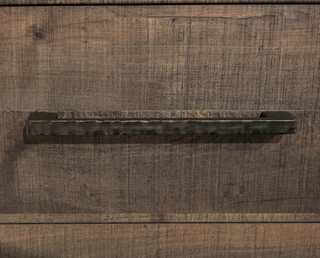 Brown Engineered Wood 5 - Drawer Chest Storage Dresser - Driftwood - Omega Lifestyles