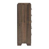 Brown Engineered Wood 5 - Drawer Chest Storage Dresser - Driftwood - Omega Lifestyles