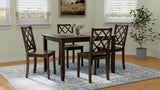 Brown Engineered Wood 5 Piece Dining Table Set - Driftwood - Omega Lifestyles