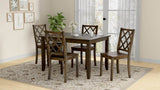 Brown Engineered Wood 5 Piece Dining Table Set - Driftwood - Omega Lifestyles