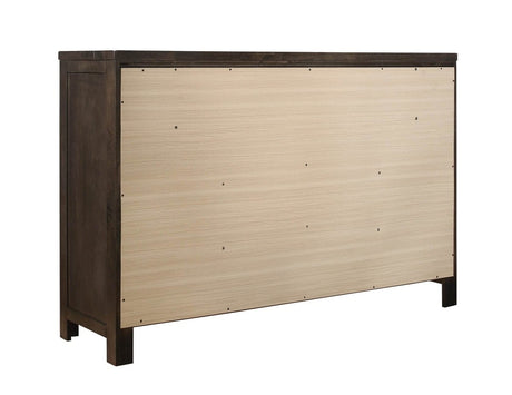 Brown Farmhouse 9 - Drawer Engineered Wood Dresser - Driftwood - Omega Lifestyles