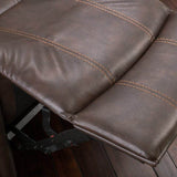 Brown Faux Leather Manual Glider Wide Recliner Chair - Driftwood - Omega Lifestyles