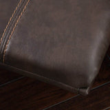 Brown Faux Leather Manual Glider Wide Recliner Chair - Driftwood - Omega Lifestyles