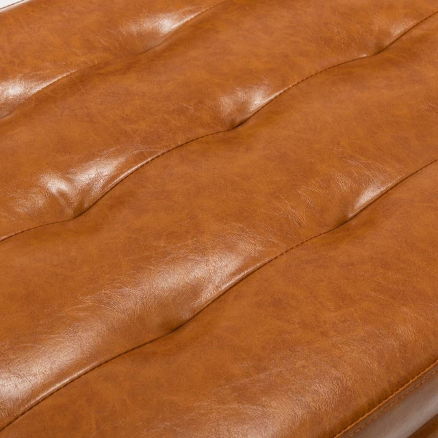 Brown PU Leather Storage Ottoman Bench With Storage - Omega Lifestyles