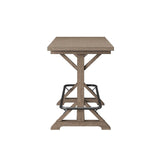 Brown Solid Wood Bar Height Trestle Table - Driftwood - Omega Lifestyles