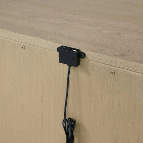 Brown Wood 3-Drawer Nightstand With USB Charging - Omega Lifestyles