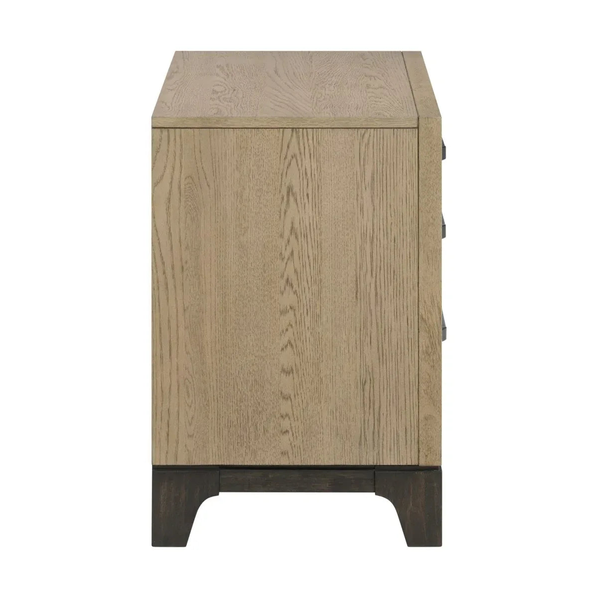 Brown Wood 3-Drawer Nightstand With USB Charging - Omega Lifestyles