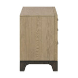 Brown Wood 3-Drawer Nightstand With USB Charging - Omega Lifestyles