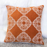 Burnt Orange Damask Embroidered 20x20 Inch Throw Pillow - Driftwood - Omega Lifestyles