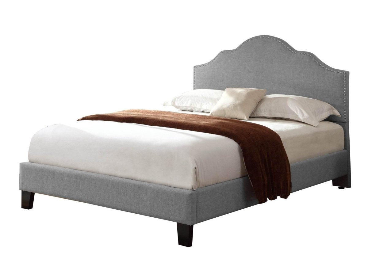 California King Solid Wood Upholstered Bed Frame - Driftwood - Omega Lifestyles