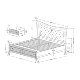 Champagne LED Headboard King Bed Solid Wood Frame - Driftwood - Omega Lifestyles