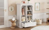 Children’s White Wardrobe With Hanging Rod And Drawers - Omega Lifestyles