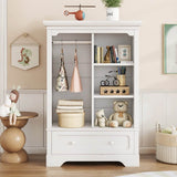 Children’s White Wardrobe With Hanging Rod And Drawers - Omega Lifestyles