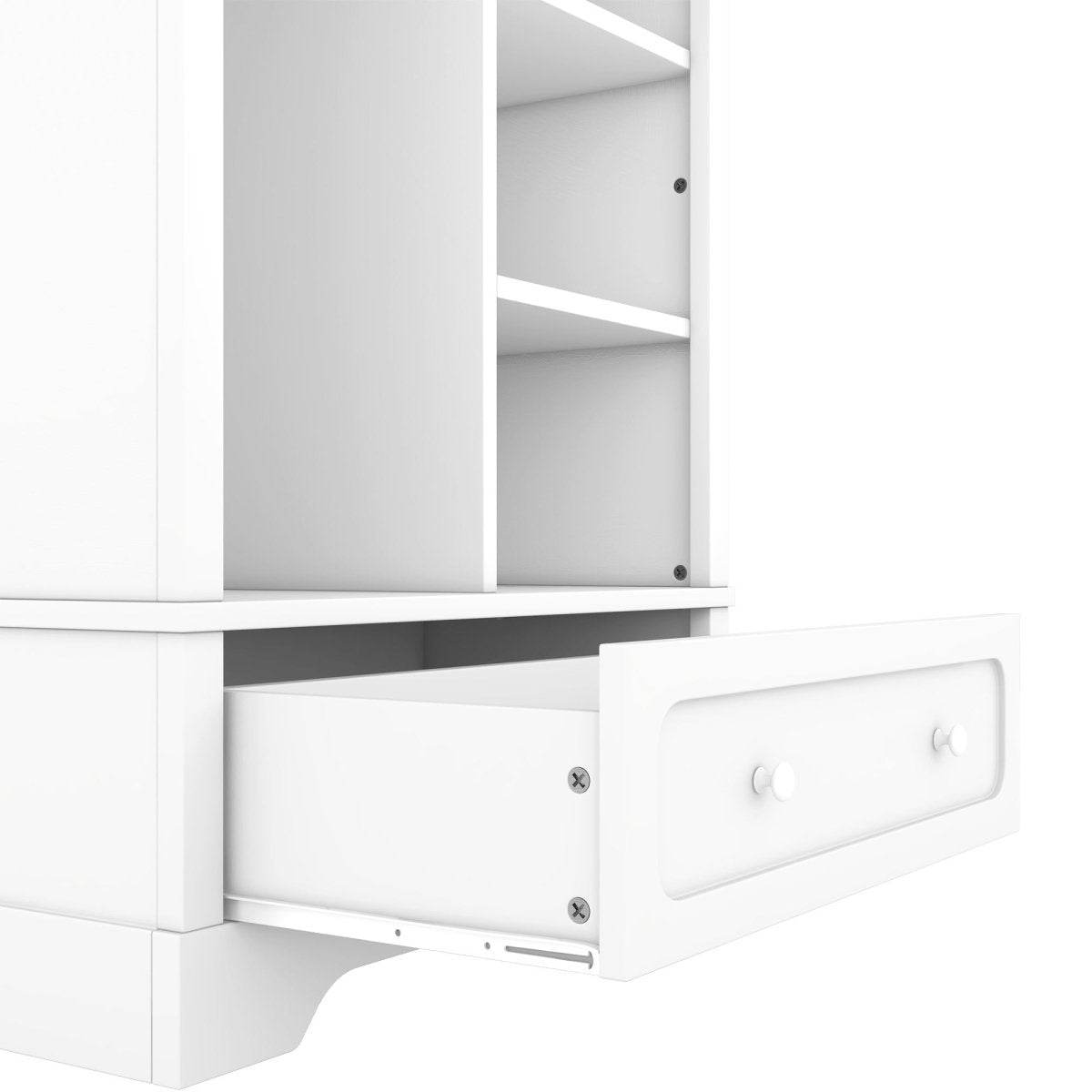 Children’s White Wardrobe With Hanging Rod And Drawers - Omega Lifestyles