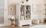 Children’s White Wardrobe With Hanging Rod And Drawers - Omega Lifestyles