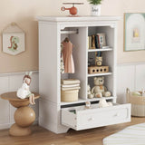 Children’s White Wardrobe With Hanging Rod And Drawers - Omega Lifestyles