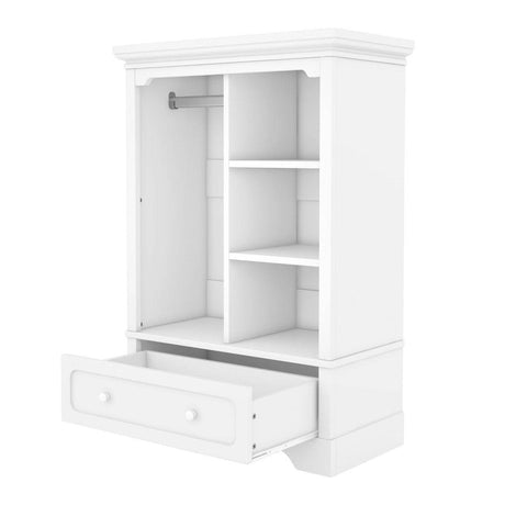 Children’s White Wardrobe With Hanging Rod And Drawers - Omega Lifestyles