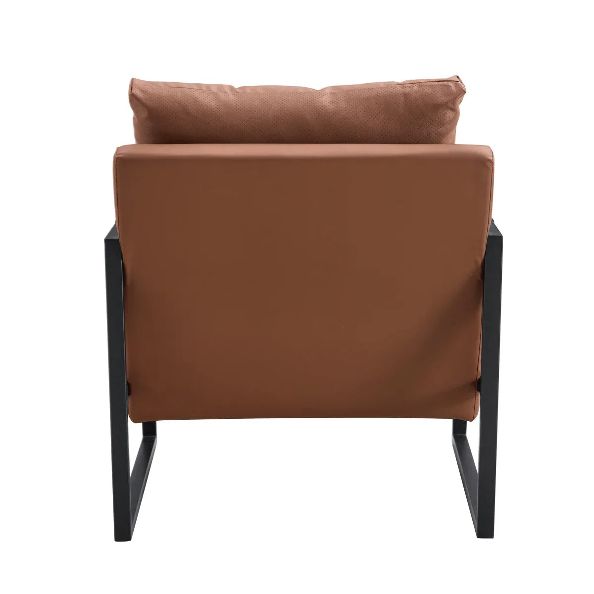 Classic Brown PU Leather Metal Frame Ergonomic Chair - Omega Lifestyles