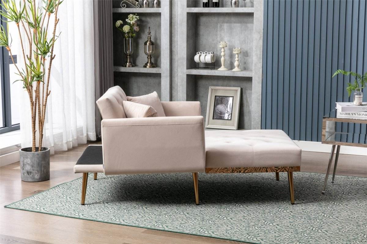 Classic Velvet Upholstered Adjustable Chaise Lounge Chair - Omega Lifestyles