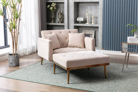 Classic Velvet Upholstered Adjustable Chaise Lounge Chair - Omega Lifestyles