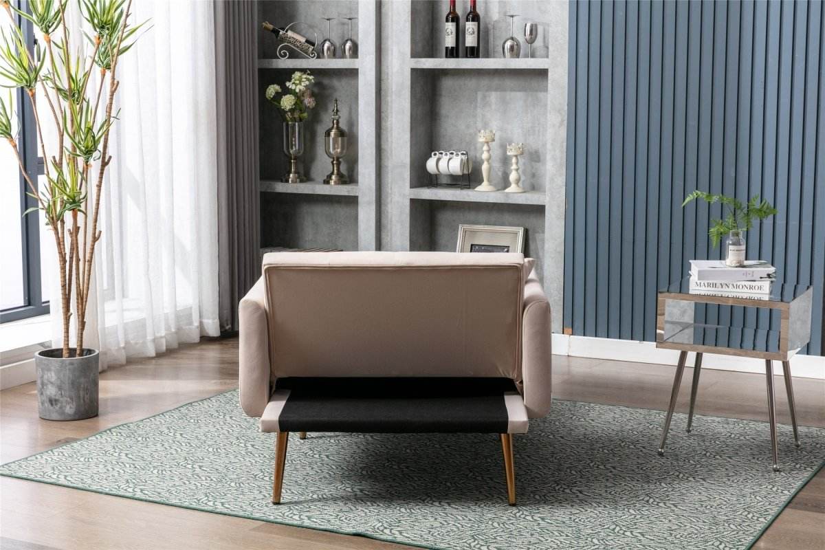 Classic Velvet Upholstered Adjustable Chaise Lounge Chair - Omega Lifestyles