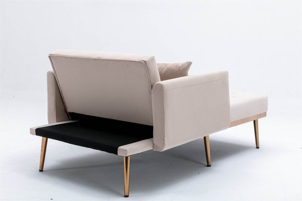 Classic Velvet Upholstered Adjustable Chaise Lounge Chair - Omega Lifestyles