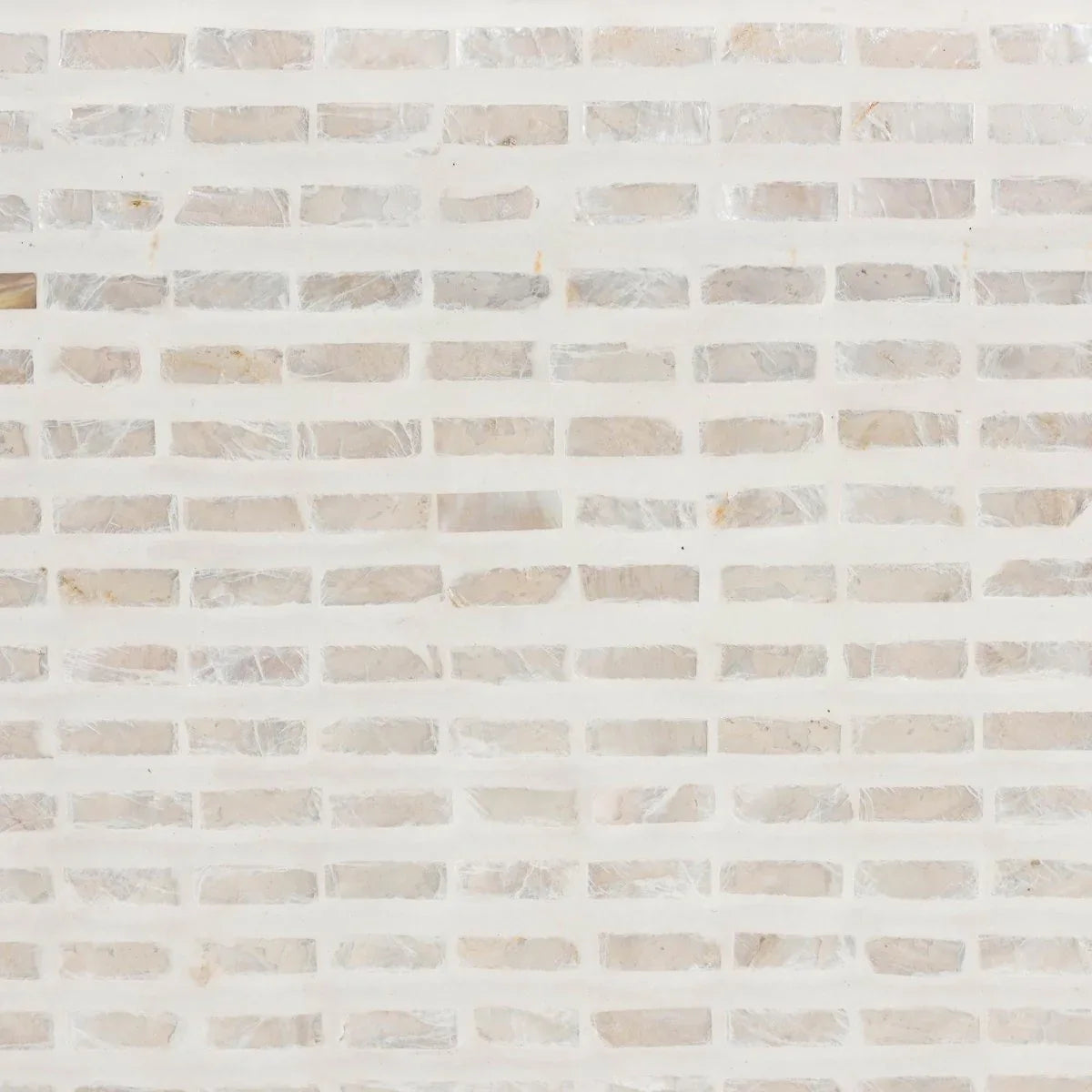 Coastal Mosaic Capiz Shell Beige End Table - Omega Lifestyles