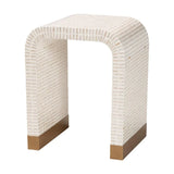 Coastal Mosaic Capiz Shell Beige End Table - Omega Lifestyles