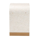 Coastal Mosaic Capiz Shell Beige End Table - Omega Lifestyles