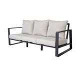 Contemporary Aluminum Frame Sofa And Coffee Table Set - Driftwood - Omega Lifestyles