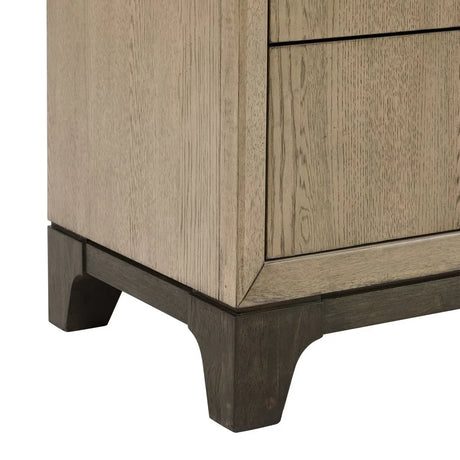 Contemporary Brown Wood 6-Drawer Chest With Metal Glides - Omega Lifestyles