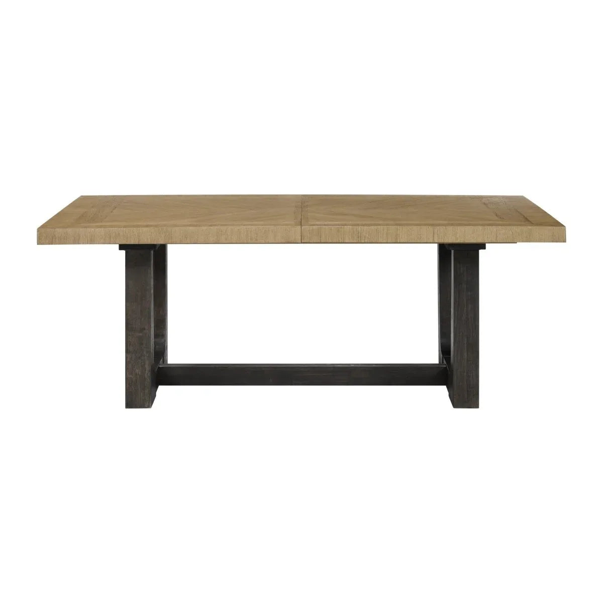 Contemporary Caramel Cocoa Wood Trestle Dining Table - Omega Lifestyles