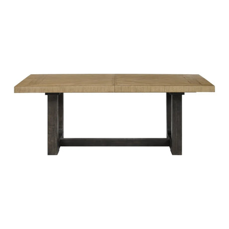 Contemporary Caramel Cocoa Wood Trestle Dining Table - Omega Lifestyles