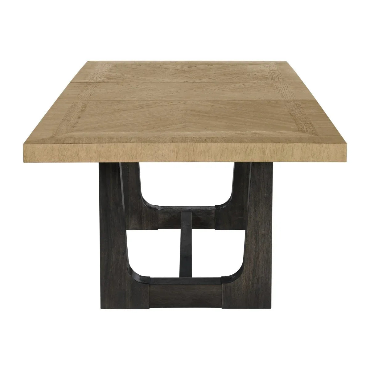 Contemporary Caramel Cocoa Wood Trestle Dining Table - Omega Lifestyles