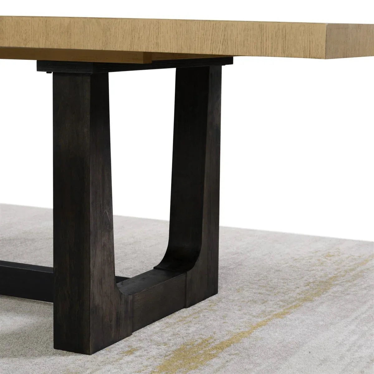 Contemporary Caramel Cocoa Wood Trestle Dining Table - Omega Lifestyles