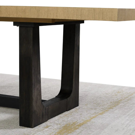 Contemporary Caramel Cocoa Wood Trestle Dining Table - Omega Lifestyles