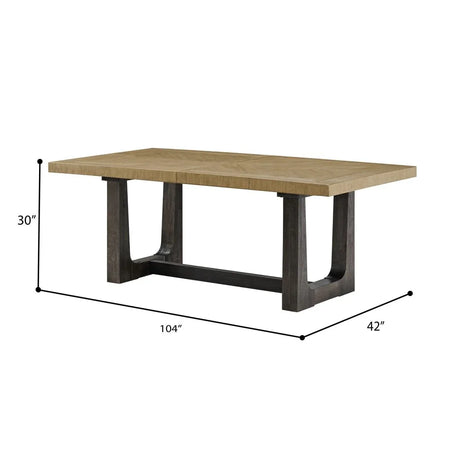 Contemporary Caramel Cocoa Wood Trestle Dining Table - Omega Lifestyles