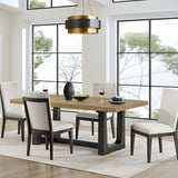 Contemporary Caramel Cocoa Wood Trestle Dining Table - Omega Lifestyles