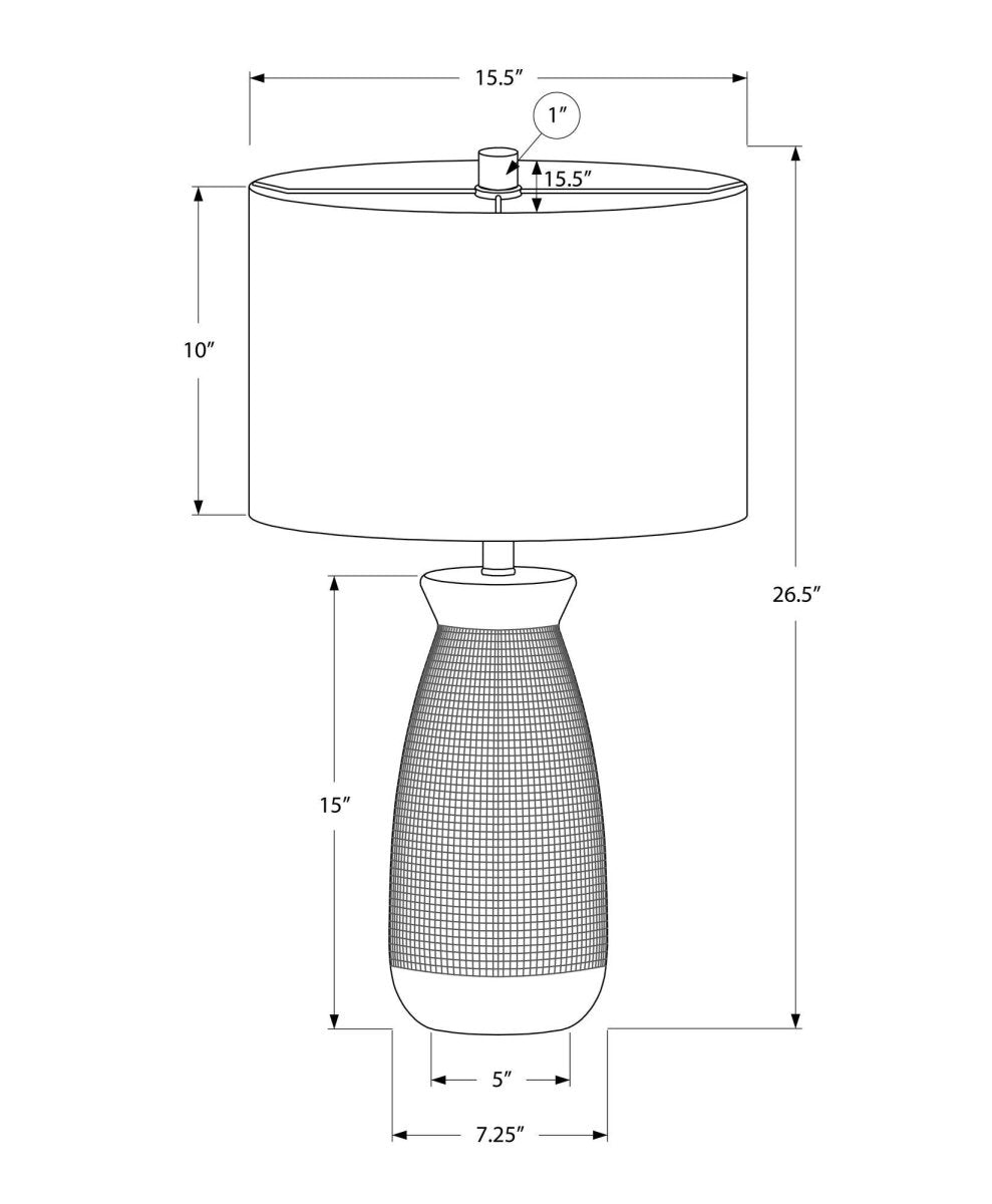 Contemporary Grey Ceramic Table Lamp With Linen Shade - Sleep Galleria