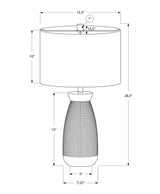 Contemporary Grey Ceramic Table Lamp With Linen Shade - Sleep Galleria