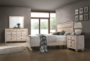 Contemporary Rustic 4-Piece Wood Bedroom Set - Omega Lifestyles