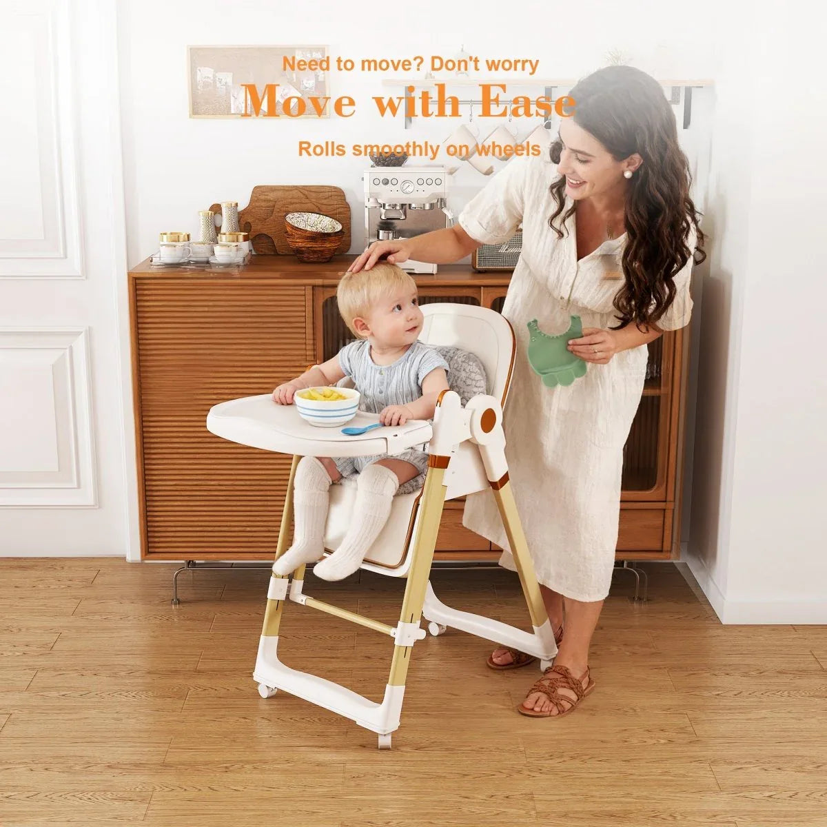 Convertible Baby High Chair To Rocker With 5-Point Harness - Omega Lifestyles