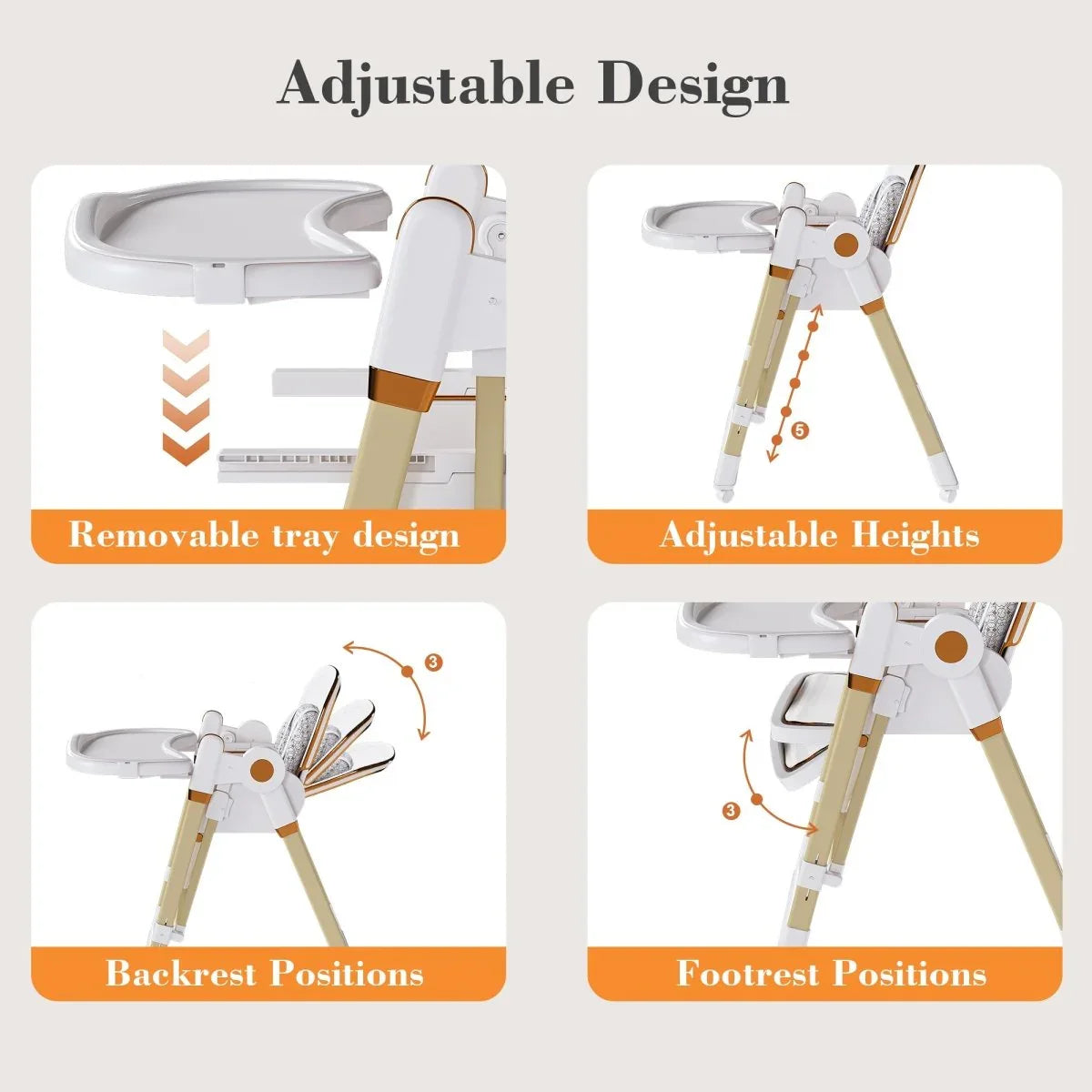 Convertible Baby High Chair To Rocker With 5-Point Harness - Omega Lifestyles