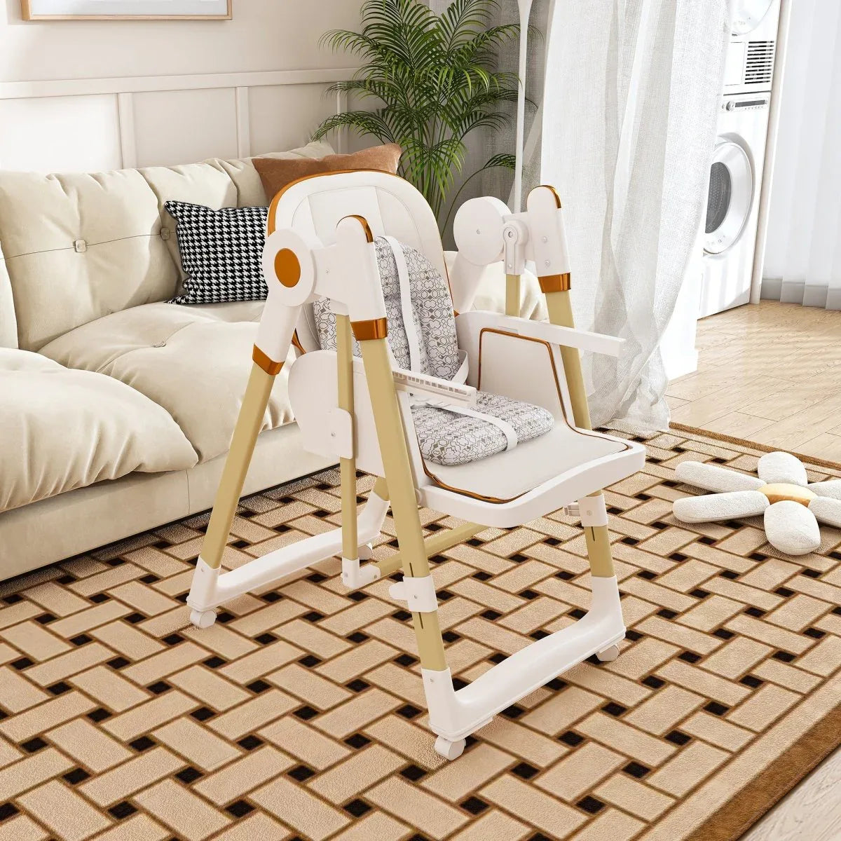 Convertible Baby High Chair To Rocker With 5-Point Harness - Omega Lifestyles