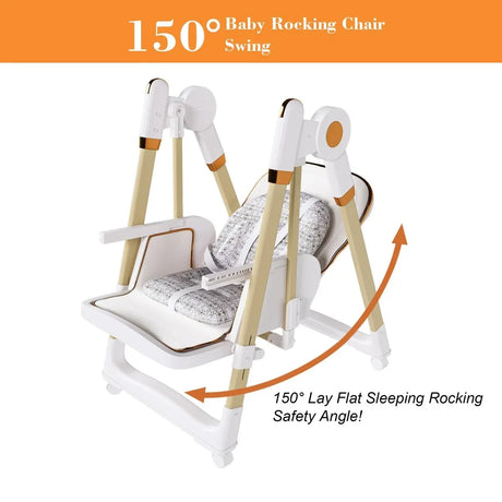 Convertible Baby High Chair To Rocker With 5-Point Harness - Omega Lifestyles