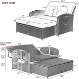 Convertible Outdoor Wicker Rattan Daybed With Storage Ottoman - Omega Lifestyles